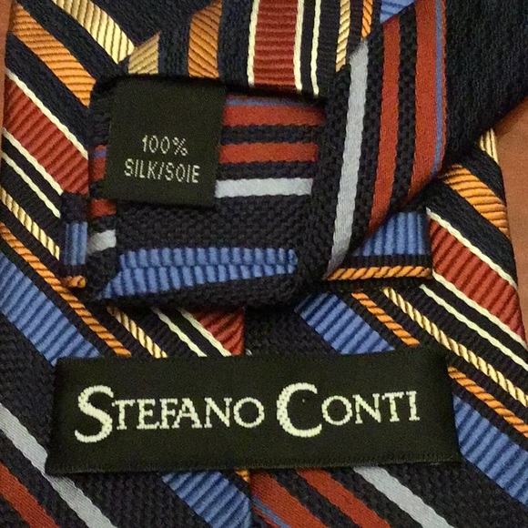 Stefano Conti 100% Silk Men's Classic Neck Tie - Picture 2 of 2